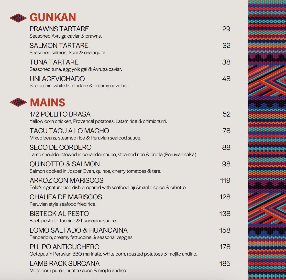 Feliz KL Menu & Prices